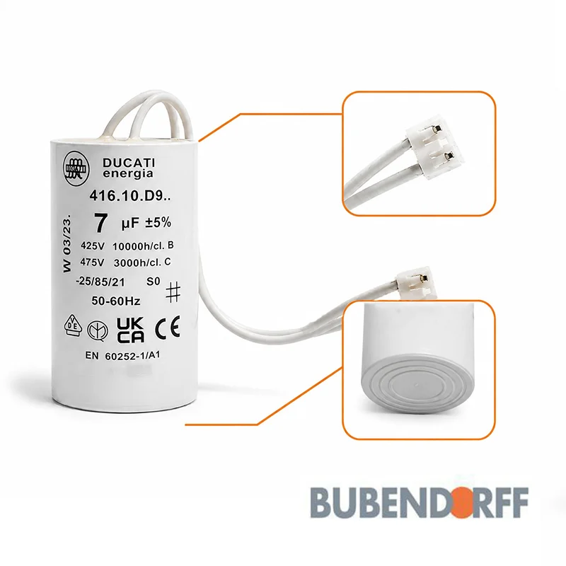 Condensateur permanent 7 UF moteur de volet Bubendorff fil avec légendes version 2