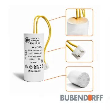Condensateur permanent 6 UF moteur de volet Bubendorff fil légendes